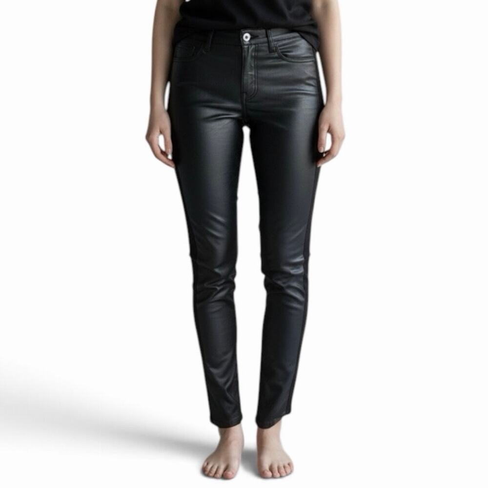 NWT Judy Blue Faux Leather High Waist Skinny Pants Black 7/28